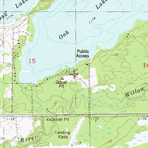 Topographic Map of Oak Lake Campground, MN