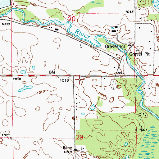Topographic Map of Grand Casino Hinckley RV Park, MN