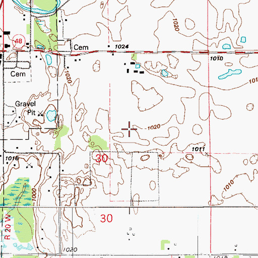 Topographic Map of Grand National Golf Club, MN