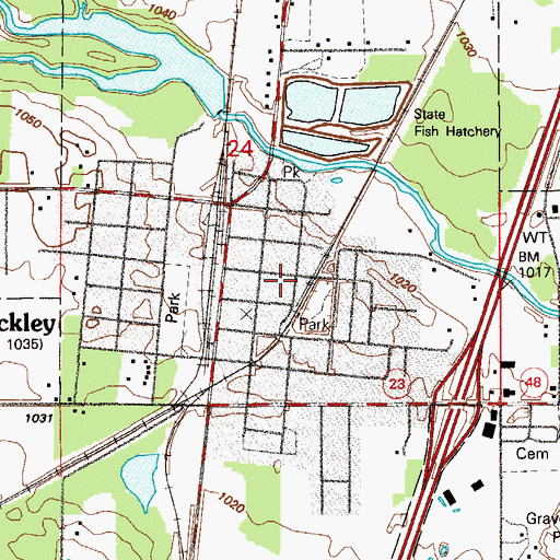 Topographic Map of Hinckley Post Office, MN