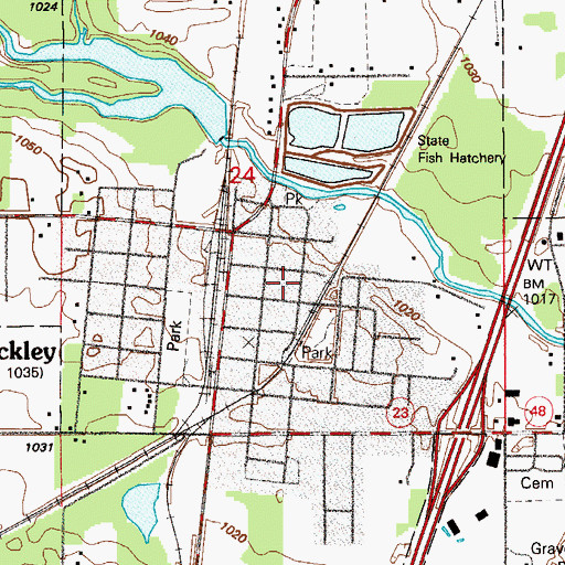 Topographic Map of Hinckley Finlayson High School, MN