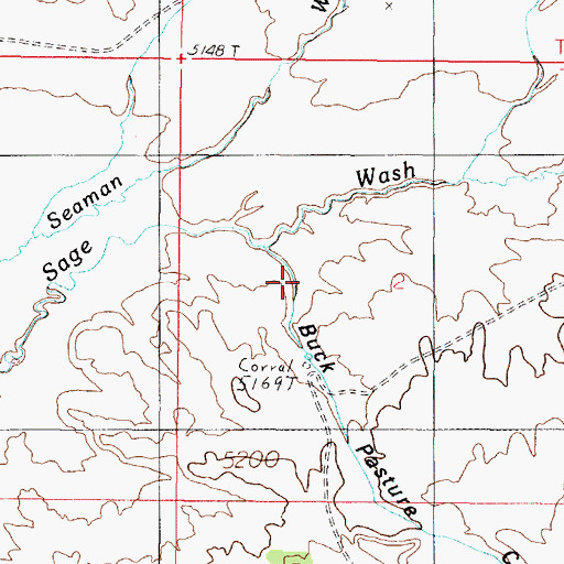 Topographic Map of Buck Pasture Canyon, AZ