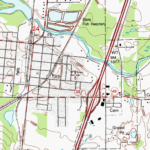 Topographic Map of Hinckley Elementary School, MN