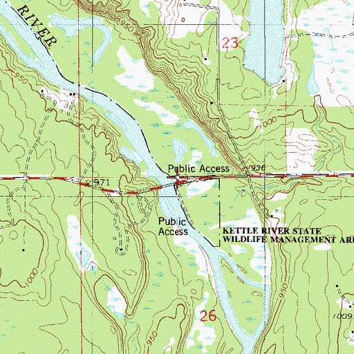 Topographic Map of Hinckley Wayside Park, MN