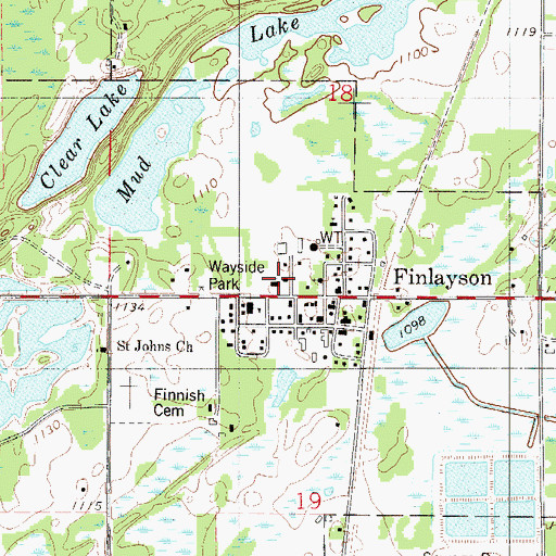 Topographic Map of Peace Lutheran Church, MN