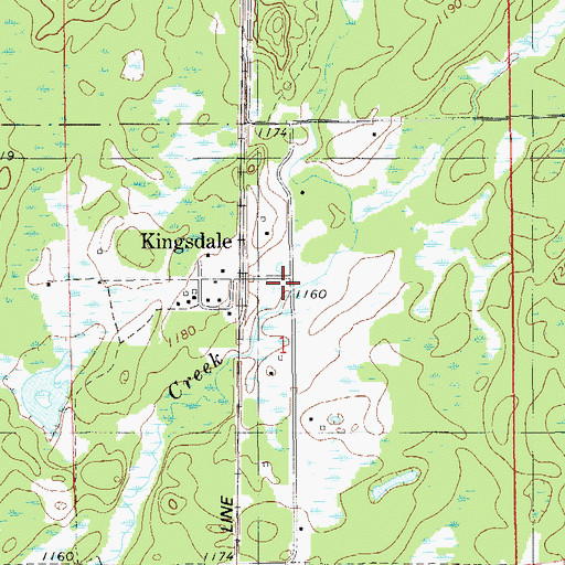 Topographic Map of Kingsdale Post Office (historical), MN