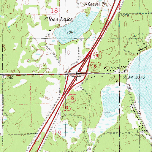 Topographic Map of Interchange 209, MN