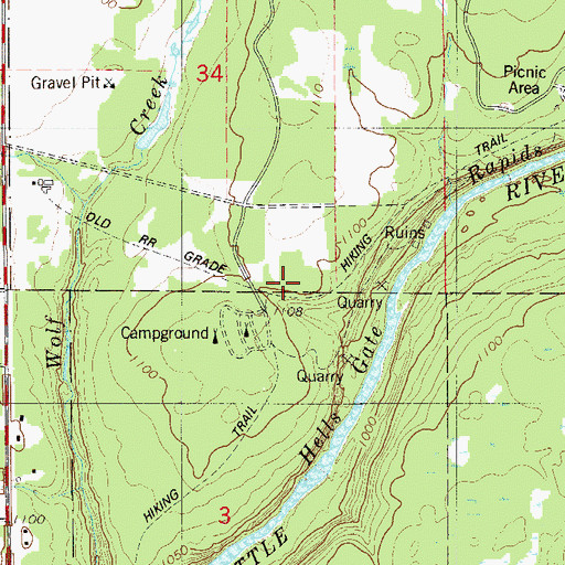 Topographic Map of Deadman Trail, MN