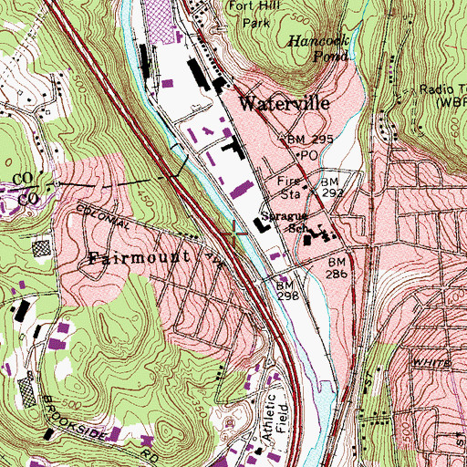 Topographic Map of Fairmount, CT