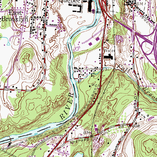Topographic Map of Fall Brook, CT