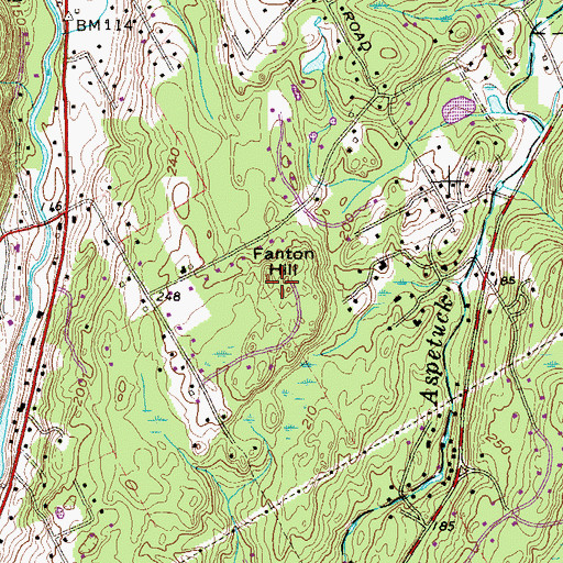 Topographic Map of Fanton Hill, CT