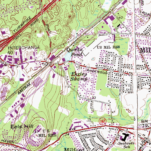 Topographic Map of Farley Swamp, CT