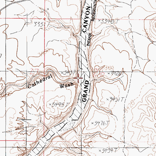 Topographic Map of Cathedral Wash, AZ