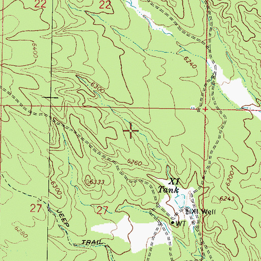 Topographic Map of Caufman Tank, AZ