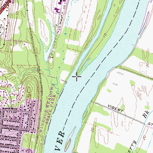 Topographic Map of Farmington River, CT