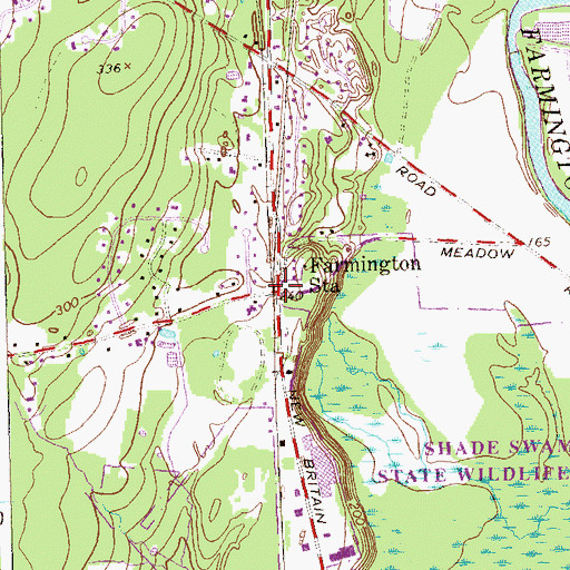 Topographic Map of Farmington Station, CT