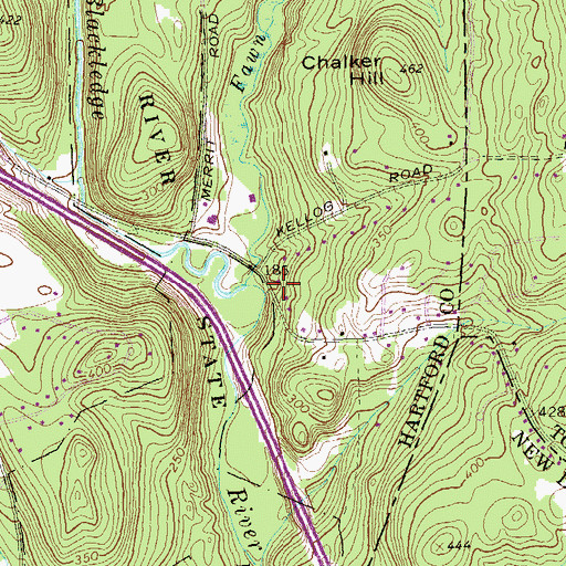 Topographic Map of Fawn Brook, CT
