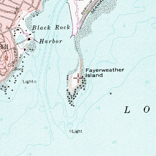 Topographic Map of Fayerweather Island, CT