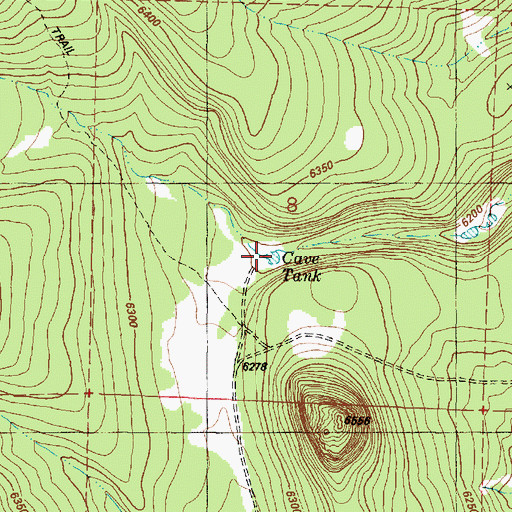 Topographic Map of Cave Tank, AZ