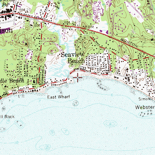 Topographic Map of Fence Creek, CT