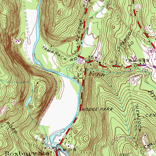 Topographic Map of Fenn Brook, CT