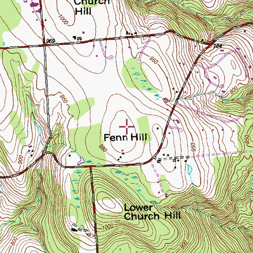 Topographic Map of Fenn Hill, CT