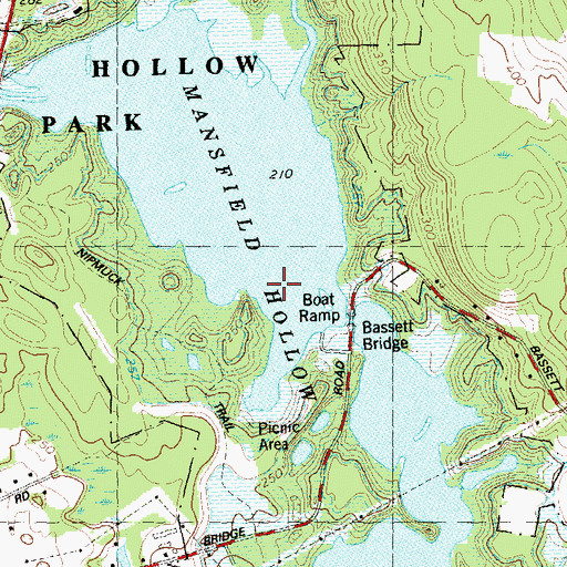 Topographic Map of Fenton River, CT