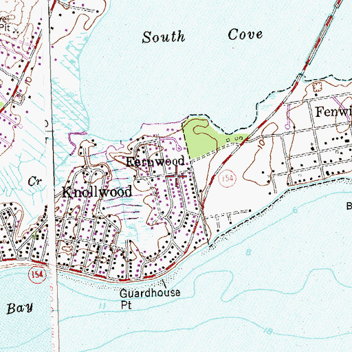 Topographic Map of Fenwood, CT