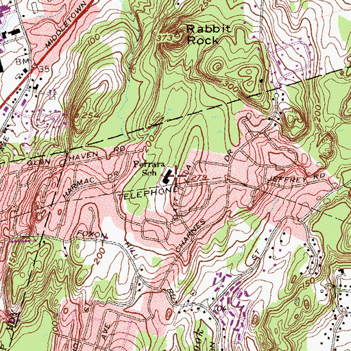 Topographic Map of Dominic H Ferrara School, CT