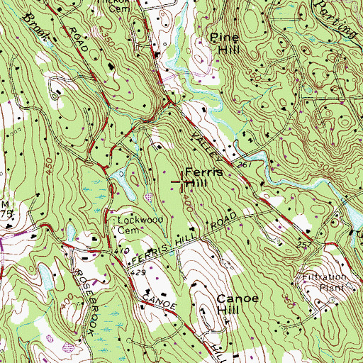 Topographic Map of Ferris Hill, CT
