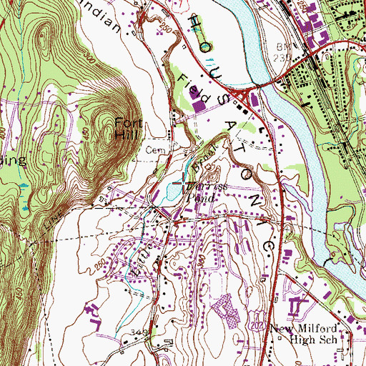 Topographic Map of Ferris Pond, CT