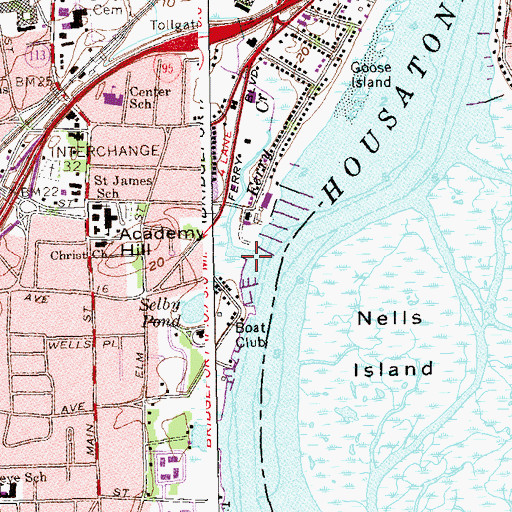 Topographic Map of Ferry Creek, CT