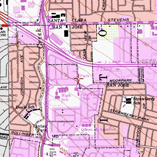 Topographic Map of Mise Park, CA