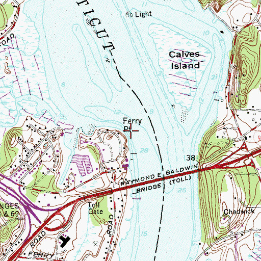 Topographic Map of Ferry Point, CT