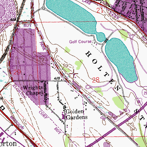 Topographic Map of Frank Holten State Recreation Area Park Office, IL