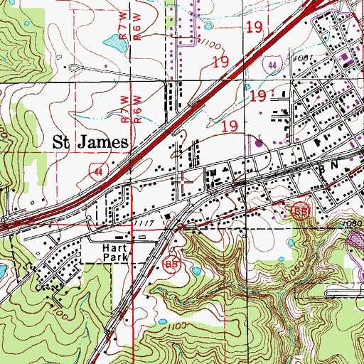 Topographic Map of Forest City Christian Church, MO