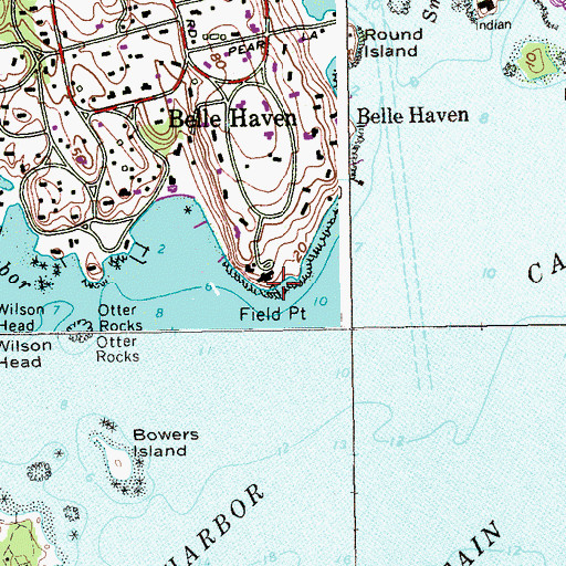 Topographic Map of Field Point, CT