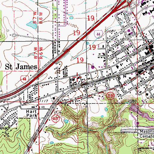 Topographic Map of Calvary Apostolic Church, MO