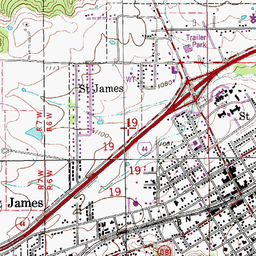 Topographic Map of First Assembly of God Church, MO