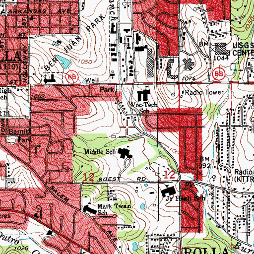 Topographic Map of The Church of Jesus Christ of Latter Day Saints, MO