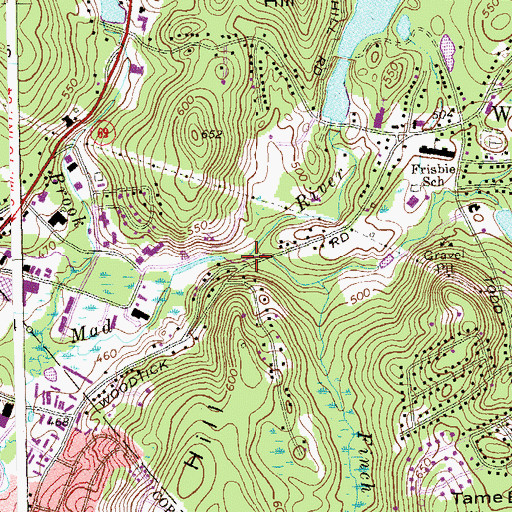 Topographic Map of Finch Brook, CT