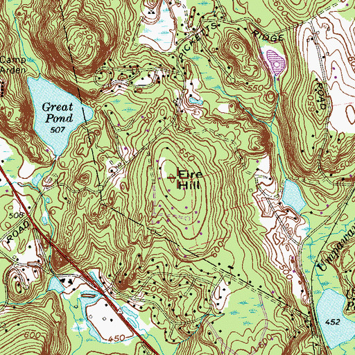 Topographic Map of Fire Hill, CT