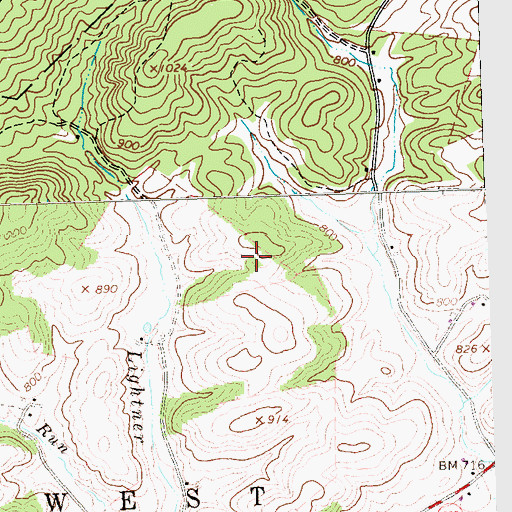 Topographic Map of Wilson Cemetery, PA