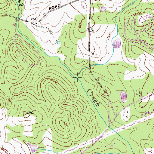 Topographic Map of Soggy Bottom Creek, GA