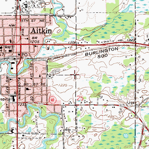 Topographic Map of Aitkin Clinic, MN