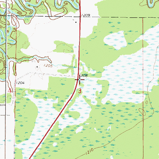 Topographic Map of Assembly of God Church, MN