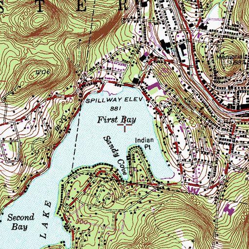 Topographic Map of First Bay, CT