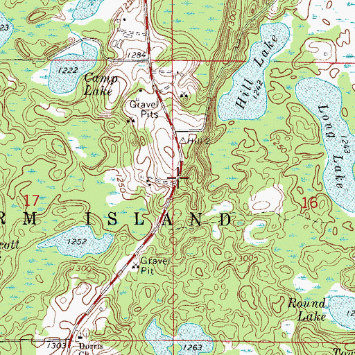 Topographic Map of Dorris Post Office (historical), MN