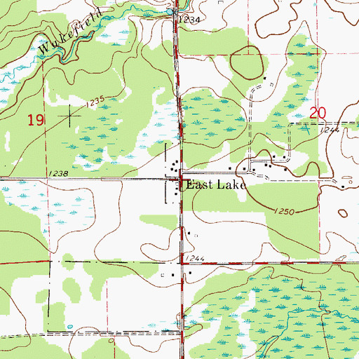 Topographic Map of East Lake (historical), MN