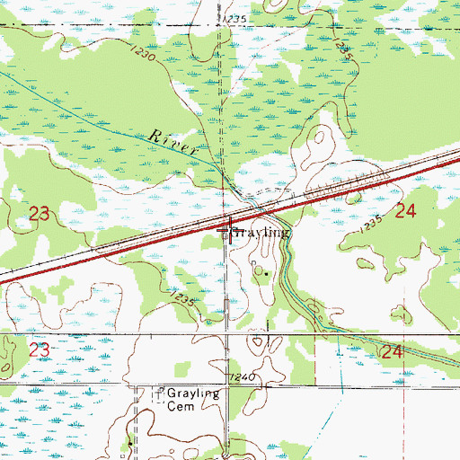 Topographic Map of Grayling Post Office (historical), MN